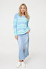 Blue | Striped Round Neck Relaxed Knit Jumper
