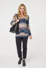 Blue | Striped V-Neck Long Sleeve Knit Jumper
