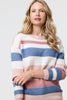 White | Striped Long Sleeve Relaxed Jumper
