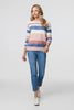 White | Striped Long Sleeve Relaxed Jumper
