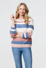 White | Striped Long Sleeve Relaxed Jumper
