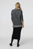 Grey | Stripe Trim High Neck Oversized Jumper
