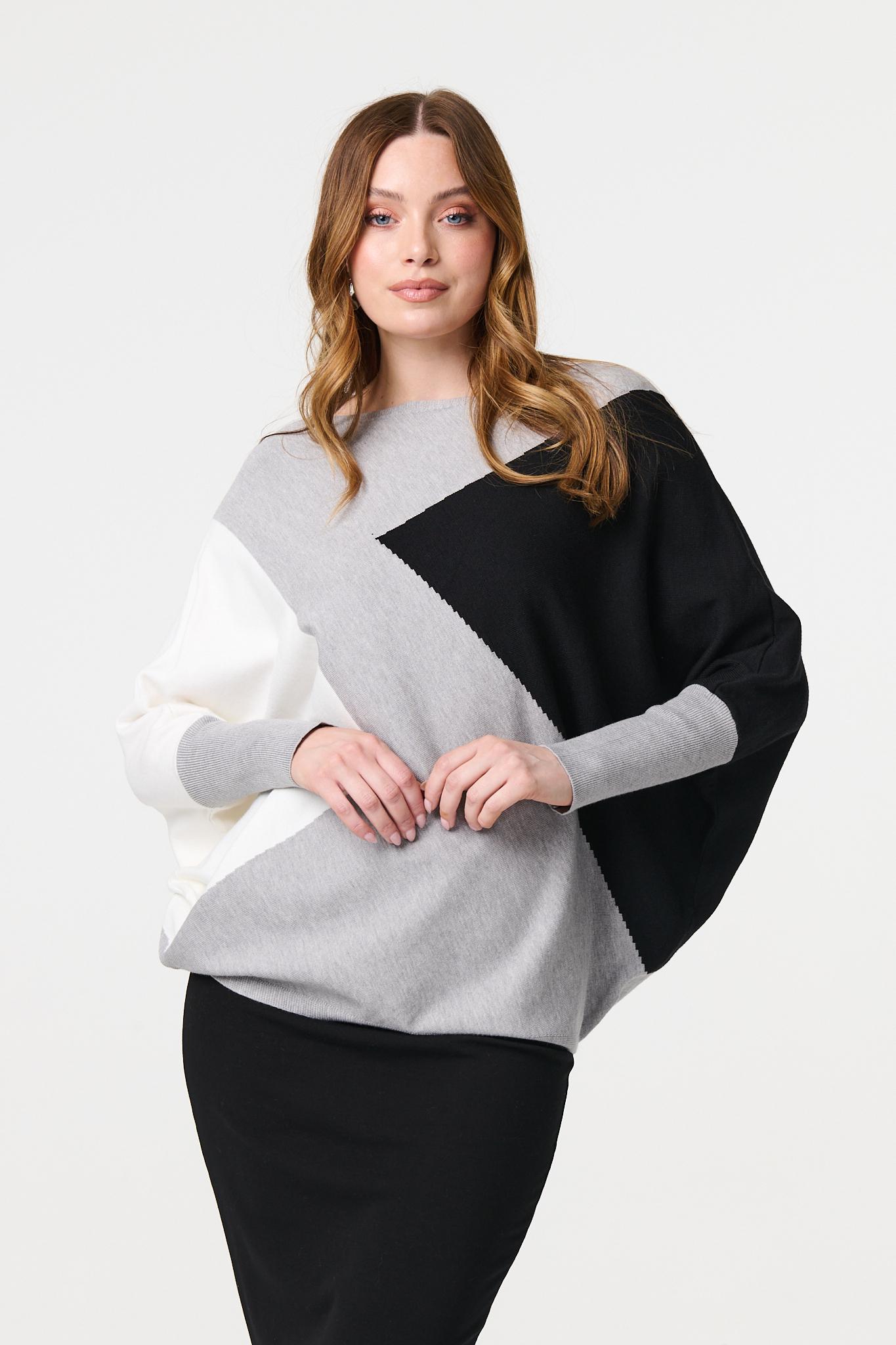 Colour block oversized jumper hotsell