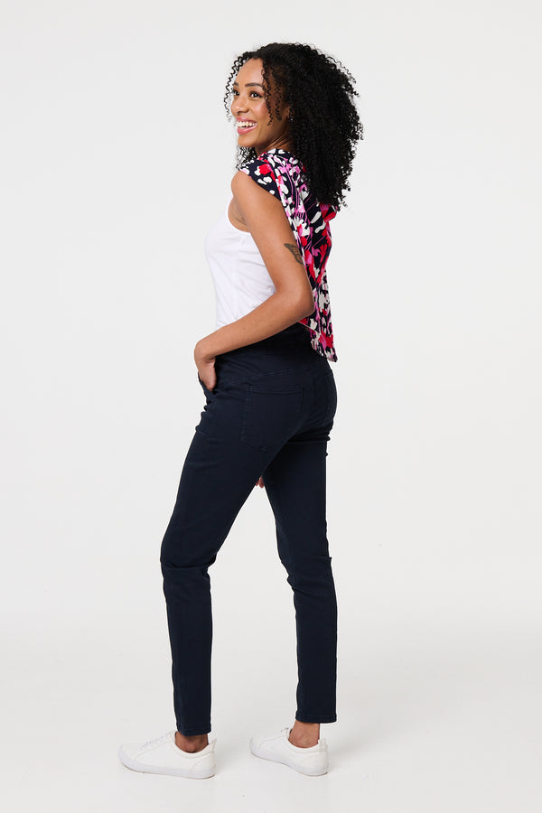 Navy | Denim Skinny Ankle Grazer Leggings