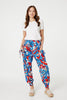 Blue | Tropical Leaf Print Harem Pants