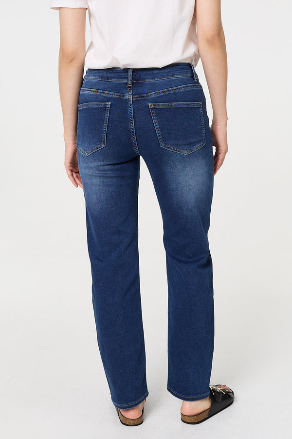 Denim | Denim Straight Fit High Waist Jeans