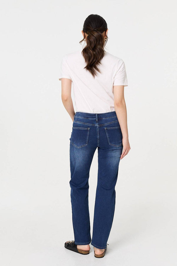 Denim | Denim Straight Fit High Waist Jeans