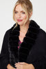 Black | Faux Fur Longline Hanky Hem Poncho
