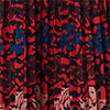 Red | Printed Box Pleat Hanky Hem Midi Skirt
