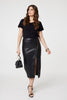 Black | Faux Leather Zip Detail Pencil Skirt