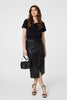 Black | Faux Leather Zip Detail Pencil Skirt