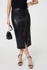 Black | Faux Leather Zip Detail Pencil Skirt