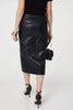 Black | Faux Leather Zip Detail Pencil Skirt