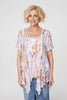 Orange | Tie Dye Hanky Hem Tunic Top