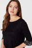 Black | High Low Frilled Hem Tunic Top