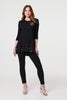 Black | Sequin Trim Longline Jersey T-Shirt
