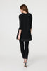 Black | Sequin Trim Longline Jersey T-Shirt
