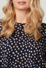 Navy | Polka Dot Oversize Blouse Top