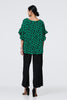 Green | Polka Dot Frilled 1/2 Sleeve Blouse
