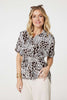 Black And White | Animal Print Shirred Waist Blouse