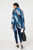 Blue | Printed Roll Neck Oversized Tunic Top
