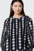 Black | Spotty Print Semi Sheer Puff Sleeve Blouse
