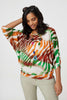 Green | Zebra Print Loose Fit Batwing Top