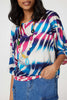 Blue | Zebra Print Loose Fit Batwing Top