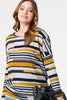 Mustard | Striped Long Sleeve Drop Shoulder Top
