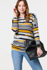 Mustard | Striped Long Sleeve Drop Shoulder Top
