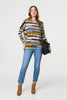 Mustard | Striped Long Sleeve Drop Shoulder Top
