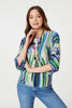 Green | Brushstroke Print Top with Necklace