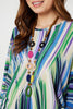 Green | Brushstroke Print Top with Necklace