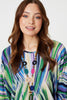 Green | Brushstroke Print Top with Necklace