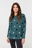 Green | Polka Dot Print Relaxed Sweatshirt
