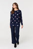 Navy | Polka Dot Print Relaxed Sweatshirt
