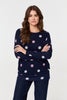 Navy | Polka Dot Print Relaxed Sweatshirt