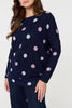 Navy | Polka Dot Print Relaxed Sweatshirt