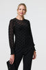 Black | Polka Dot Sheer Mesh Puff Sleeve Blouse
