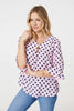 Pink | Polka Dot 3/4 Sleeve Blouse