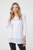 White | Metallic Star Print Layered Tunic Top