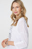 White | Metallic Star Print Layered Tunic Top