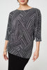 Silver | Striped Metallic 3/4 Batwing Sleeve Top
