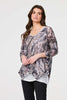 Beige | Animal Print Double Layer Relaxed Tunic Top
