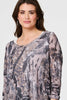 Beige | Animal Print Double Layer Relaxed Tunic Top
