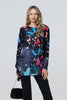 Blue | Butterfly Print Diamante Detail Tunic
