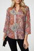 Pink | Paisley 3/4 Sleeve V-Neck Blouse