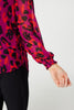 Pink | Animal Print Long Sleeve Ruched Blouse