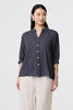 Navy | Pinstripe Relaxed Button Back Blouse