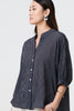 Navy | Pinstripe Relaxed Button Back Blouse